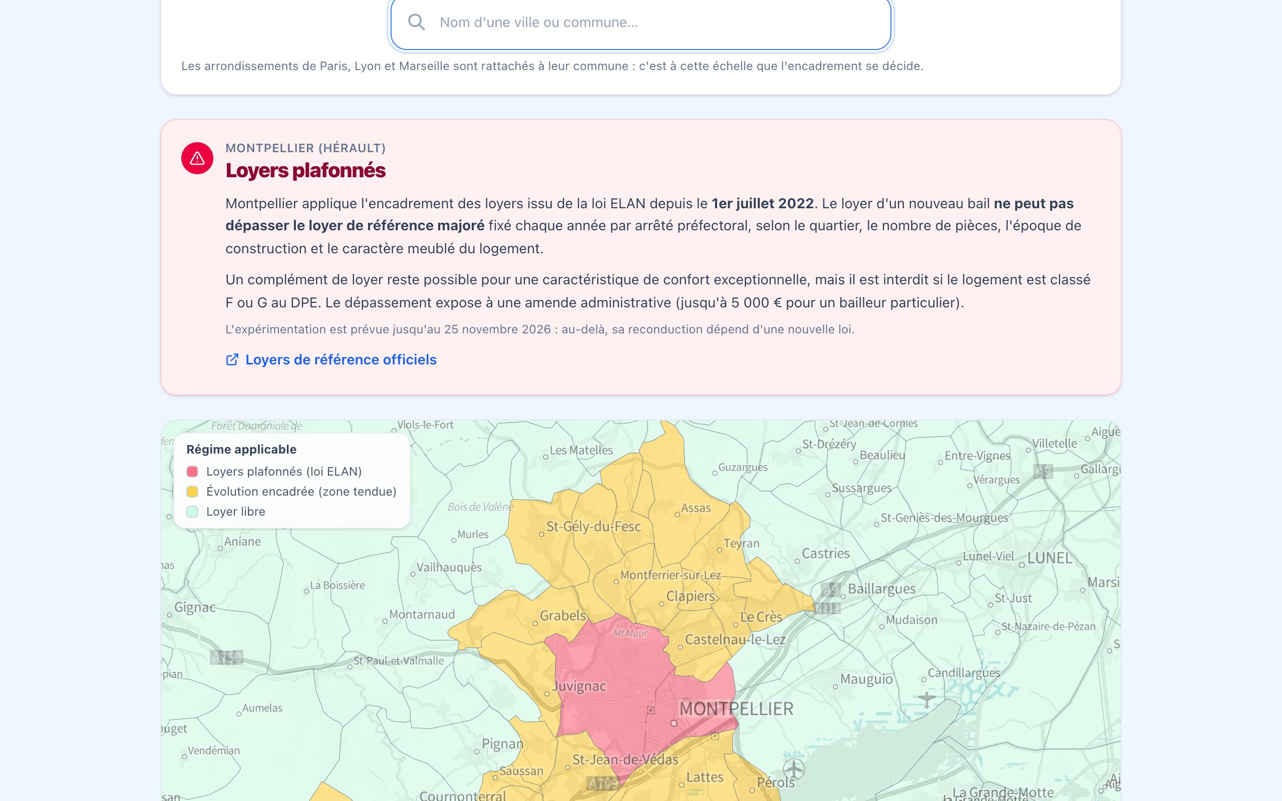 Le régime applicable à une commune : loyers plafonnés depuis la loi ELAN
